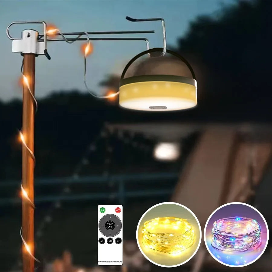 Tails N Trails Solar Retractable LED String Lights 33.4 Ft