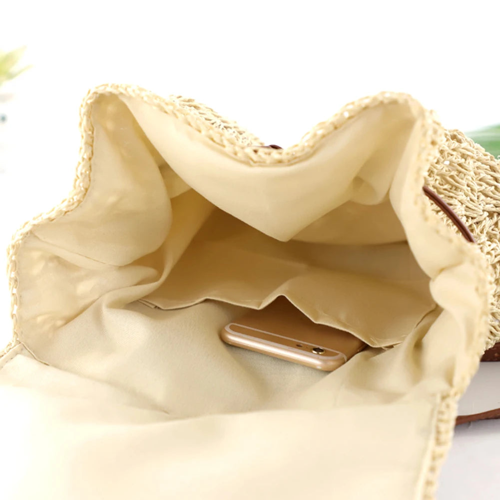 Handwoven Straw Backpack