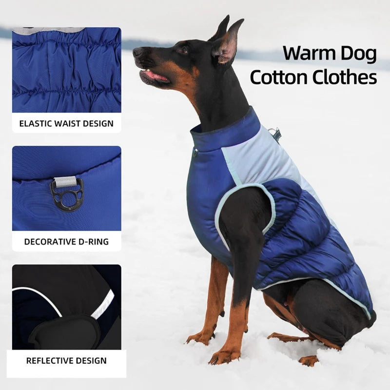 Winter Dog Coat With Reflective Strip For Large Dogs