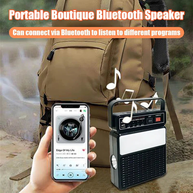 Camping Solar Lighting Speaker Dual LEDs