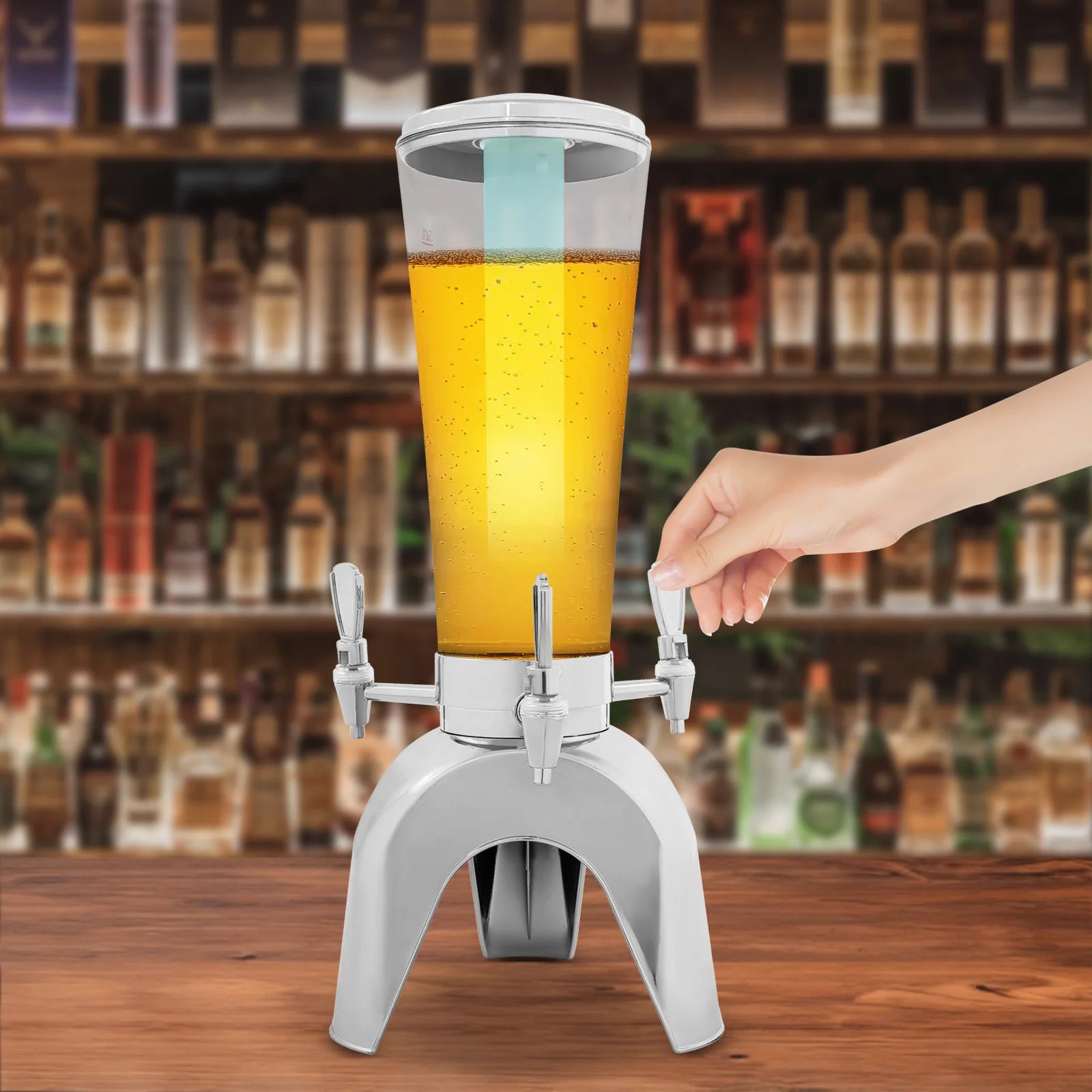 3 Tap Beer Dispenser With Built In Ice Chamber Holds 3L