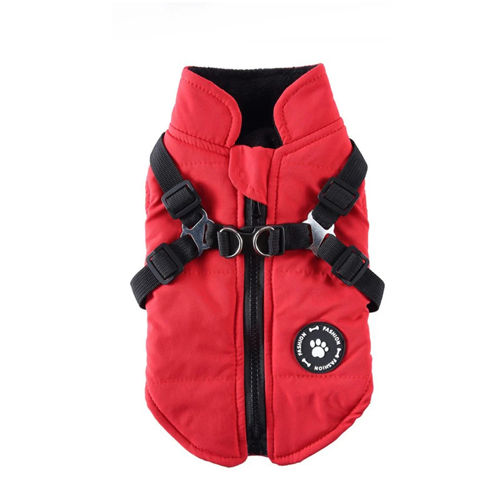Red Pet Harness Jacket Size Medium