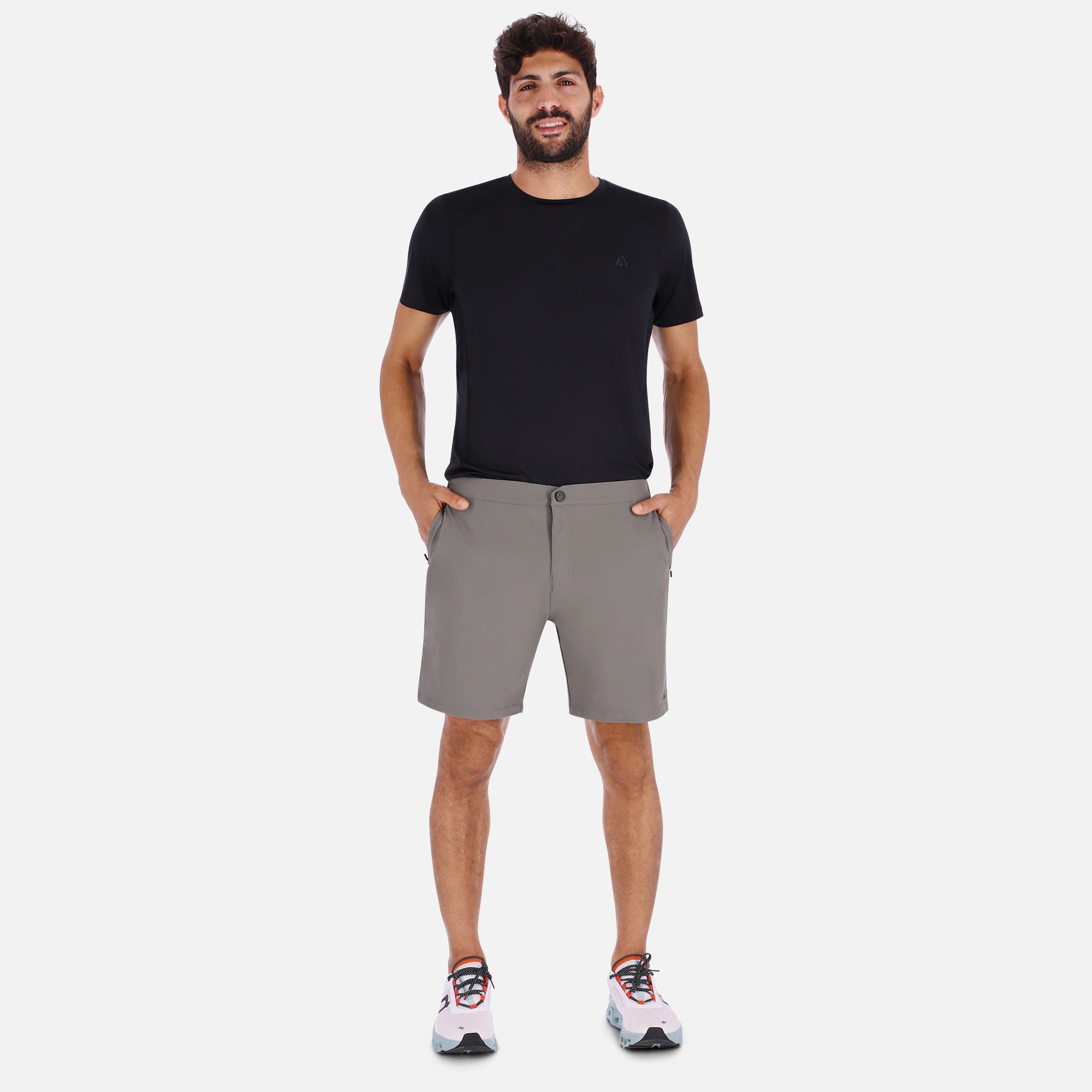 Trail Shorts Men Green Zip Pockets Quick Dry