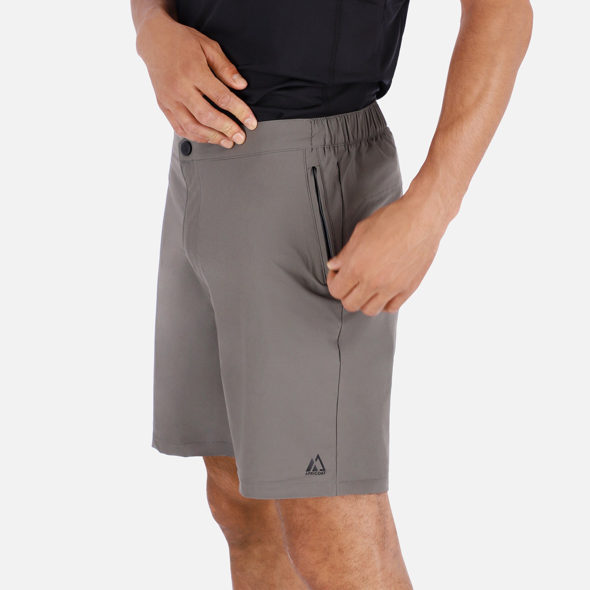 Trail Shorts Men Green Zip Pockets Quick Dry