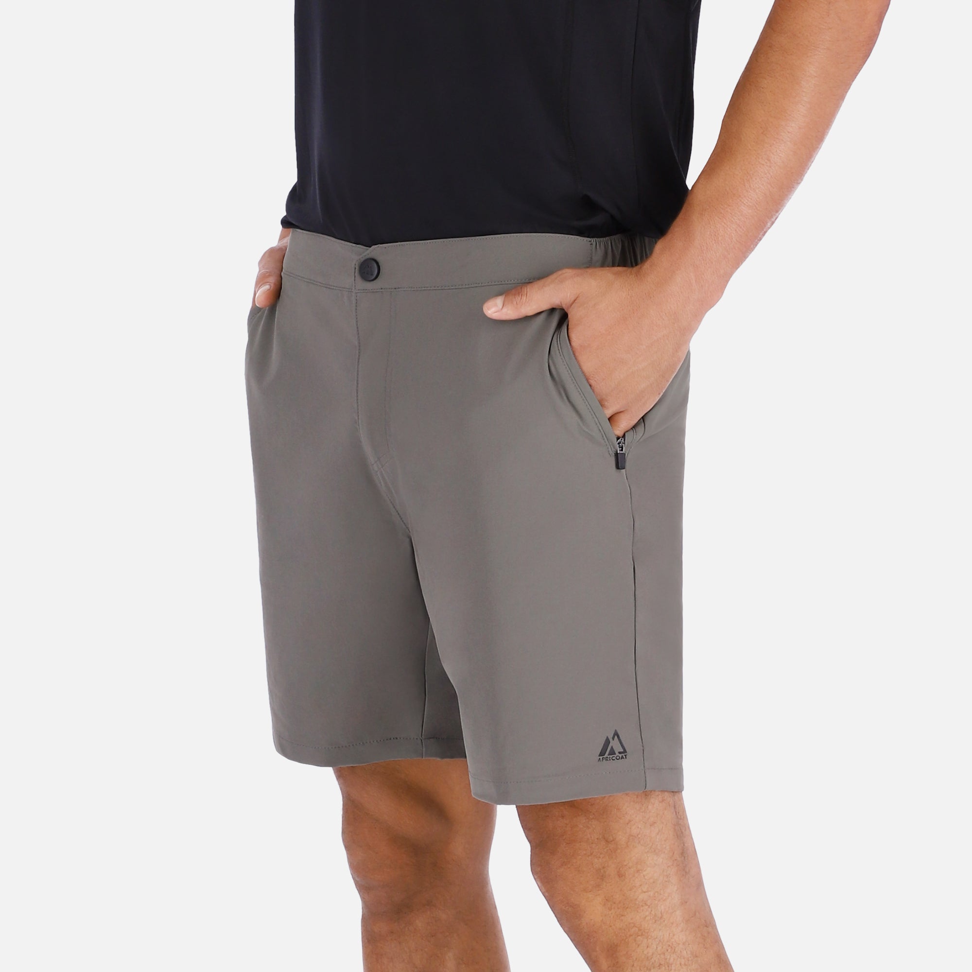 Trail Shorts Men Green Zip Pockets Quick Dry