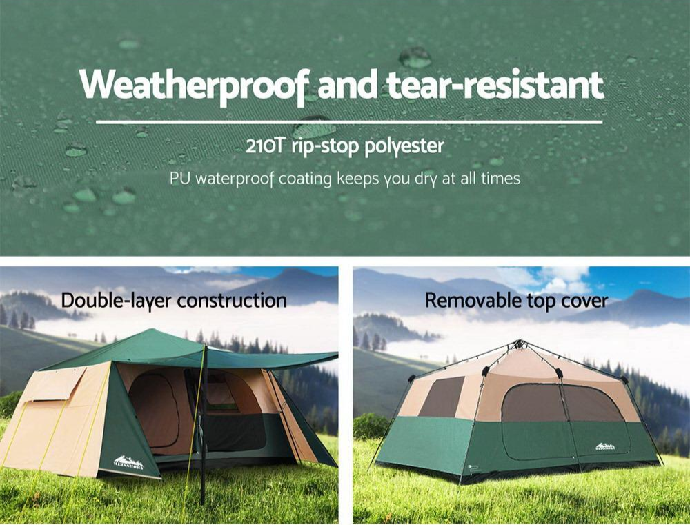 8-Person Instant Up Camping Tent – Pop-Up, Family Size, Easy Setup, Weatherproof