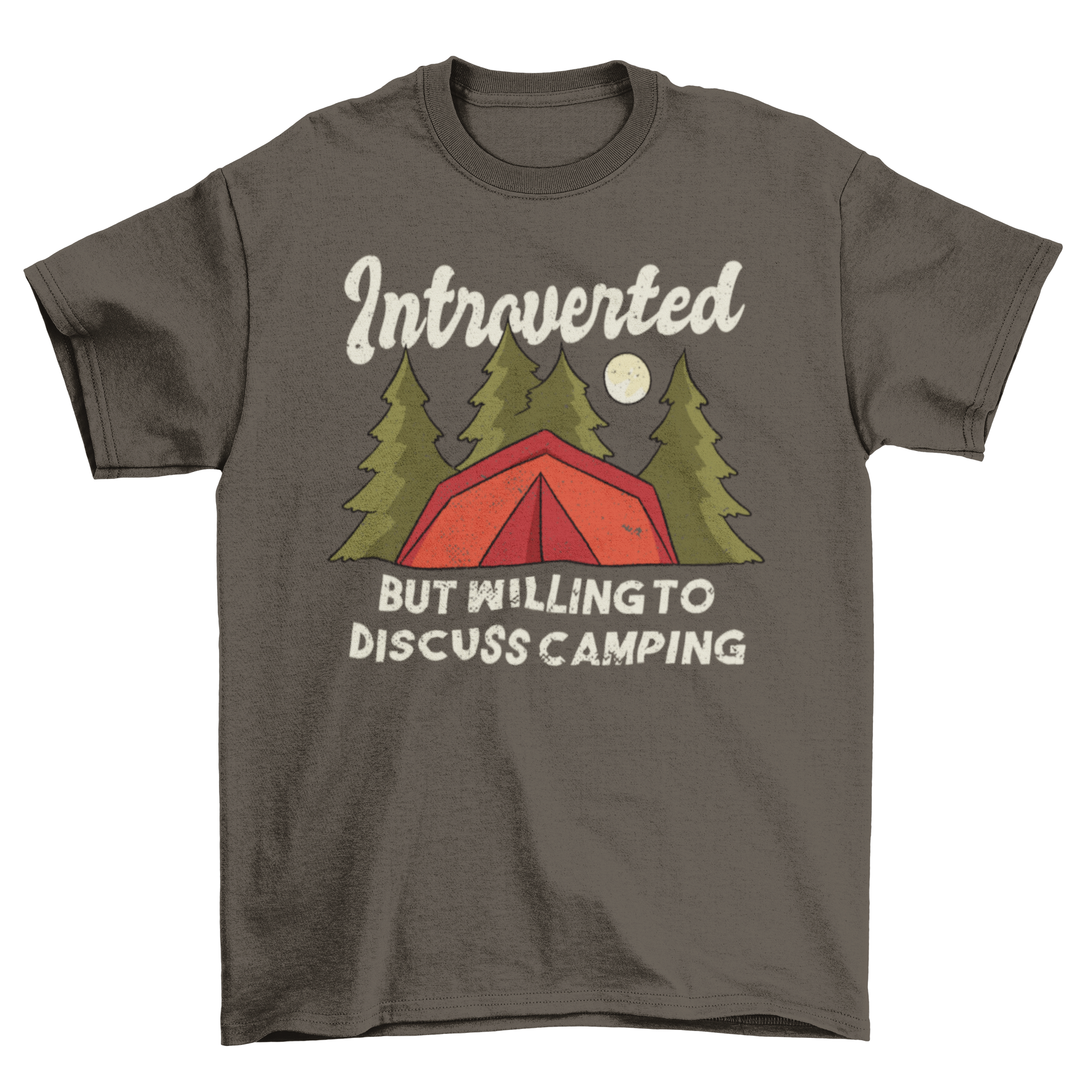 T-Shirt Camping Quote With Night Tent Illustration