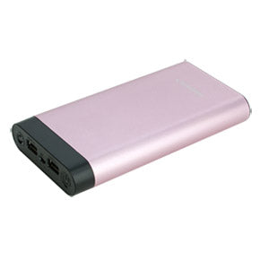 16000mAh Dual USB Power Bank With 2.1A Pink LED Gauge
