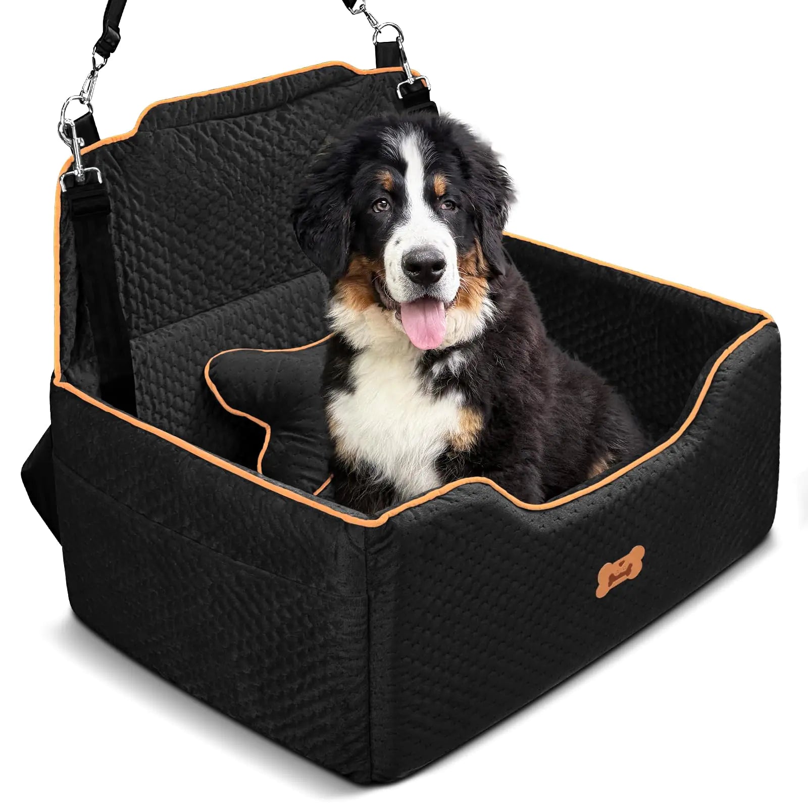 Premium Memory Foam Dog Car Seat With Side Pockets
