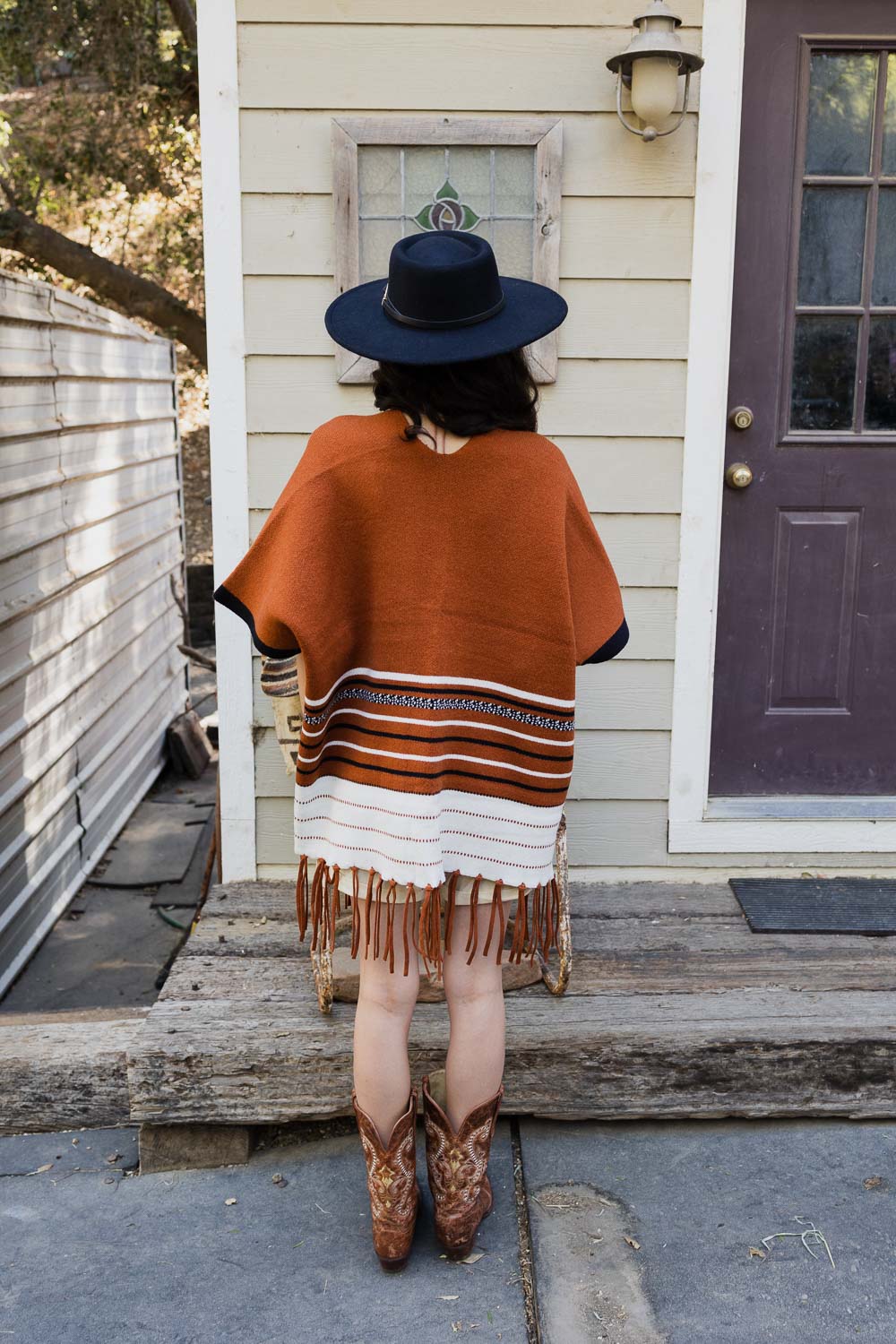 Western Fringed Ruana Plush Cozy