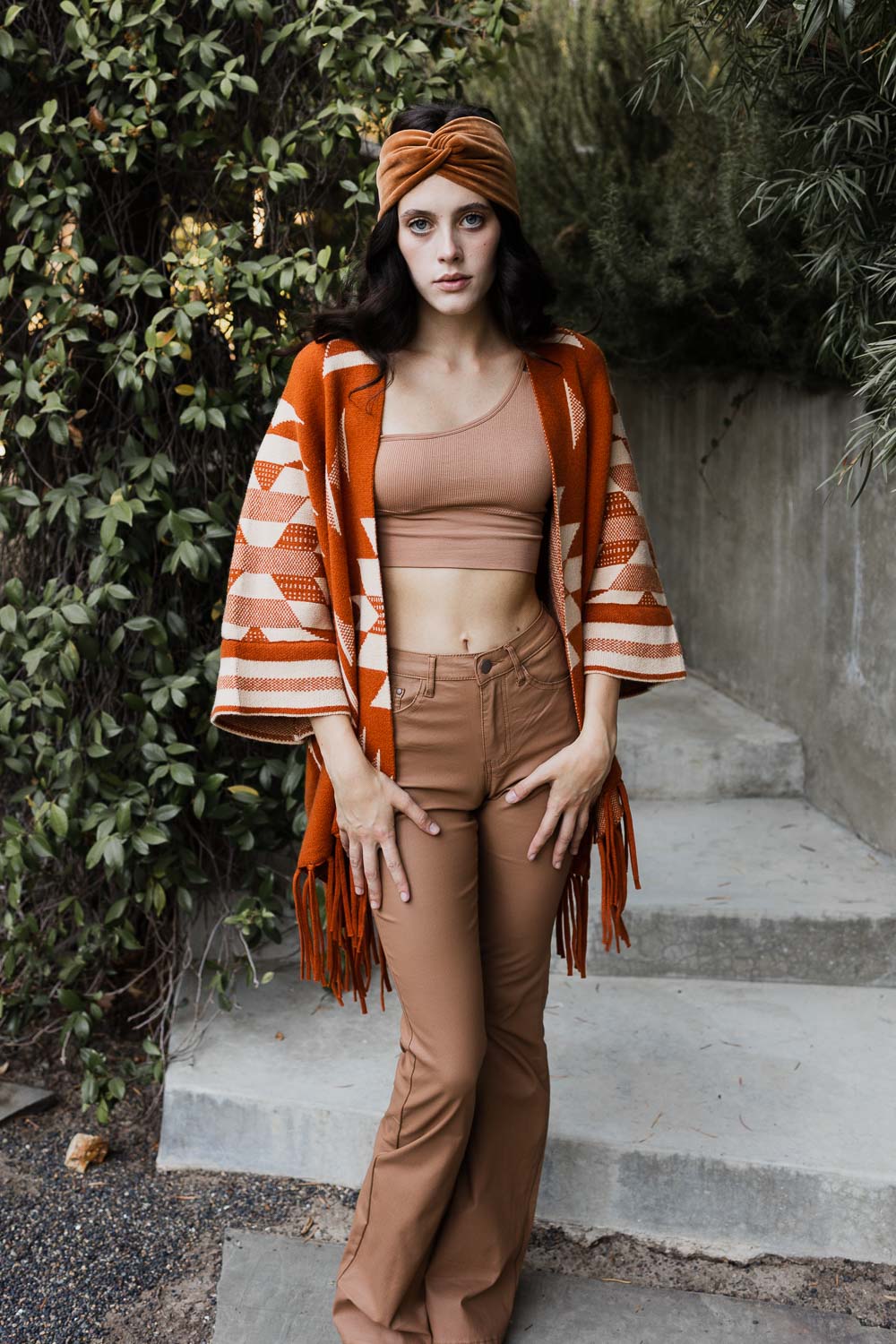 Luxurious Aztec Fringed Ruana Cozy Wrap