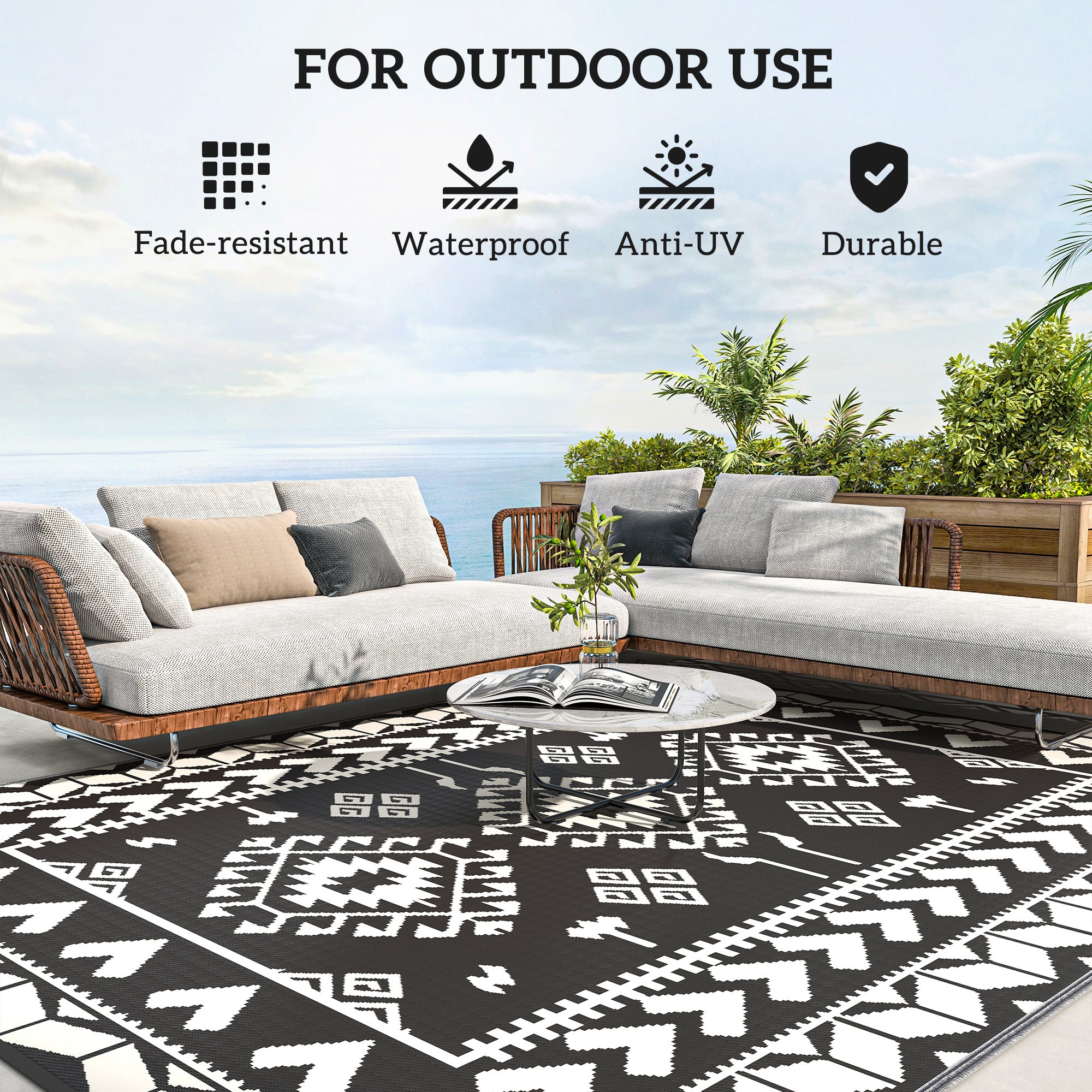 Outdoor Rug Reversible With Carry Bag