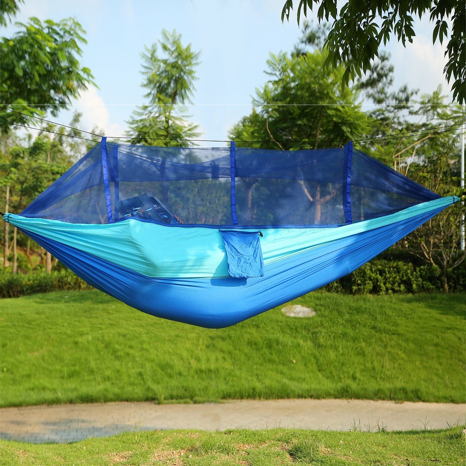 Two Person Hammock With Mosquito Net 600Lb Load Capacity
