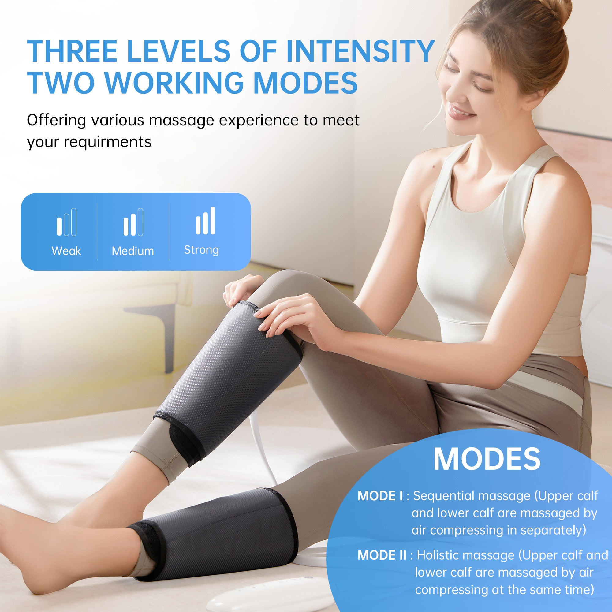 Leg Massage Device 3 Pressure Levels Relieves Fatigue