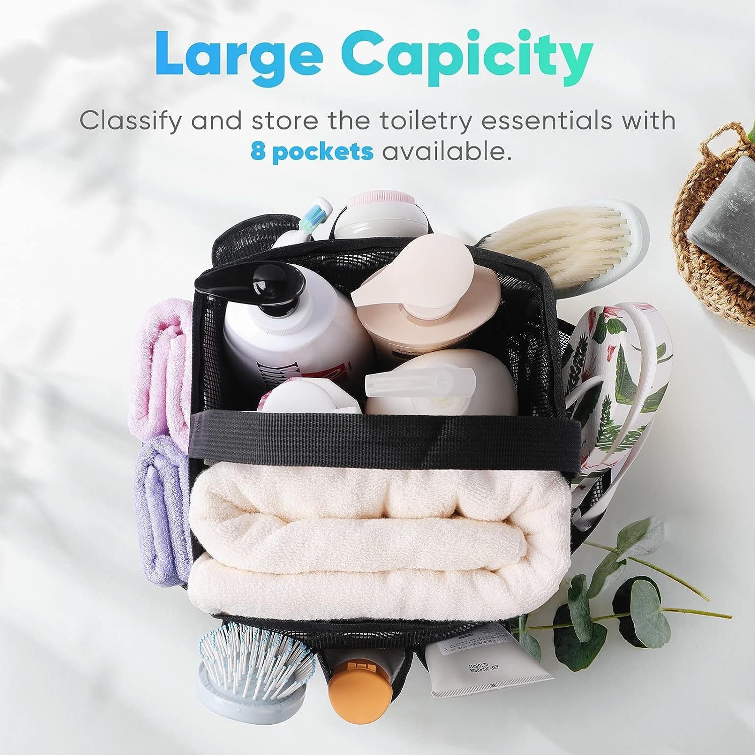 Portable Waterproof Mesh Shower Caddy Large Capacity