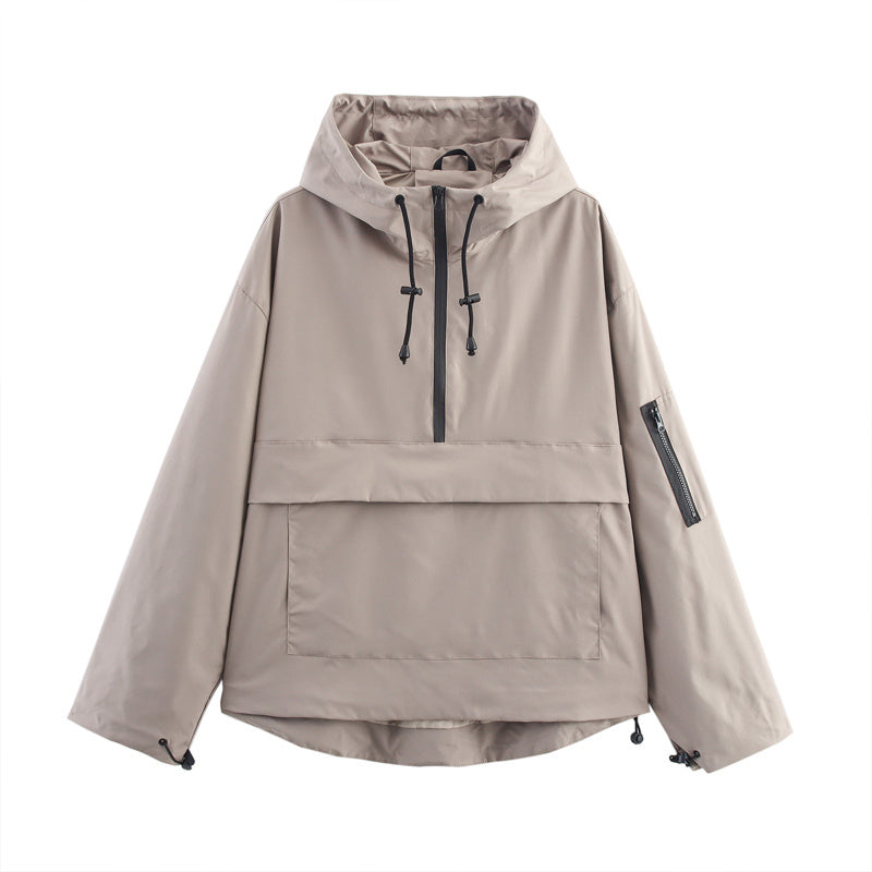 Windbreaker Jacket With Adjustable Hood