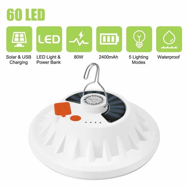 60 LED Camping Lantern USB Solar