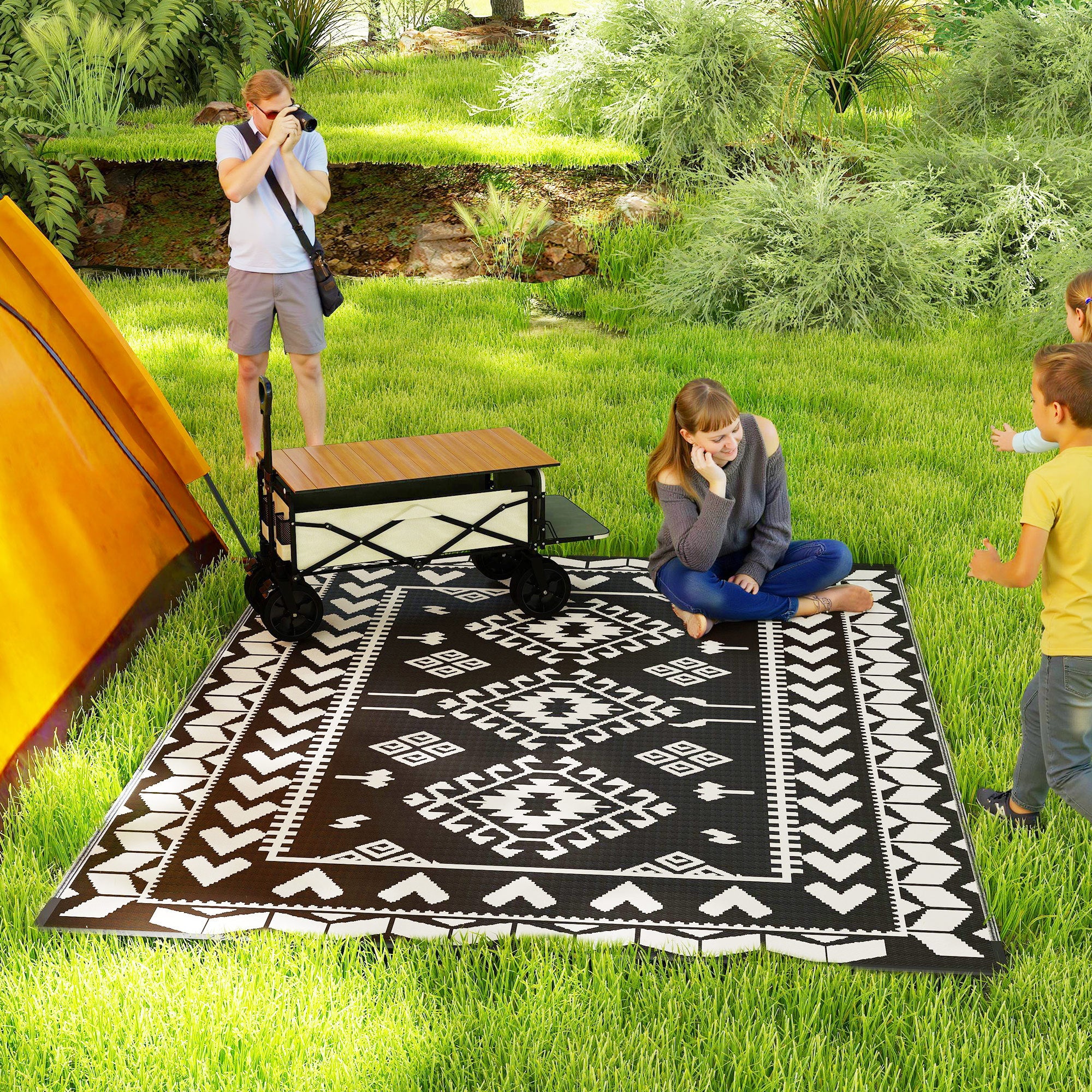 Outdoor Rug Reversible With Carry Bag