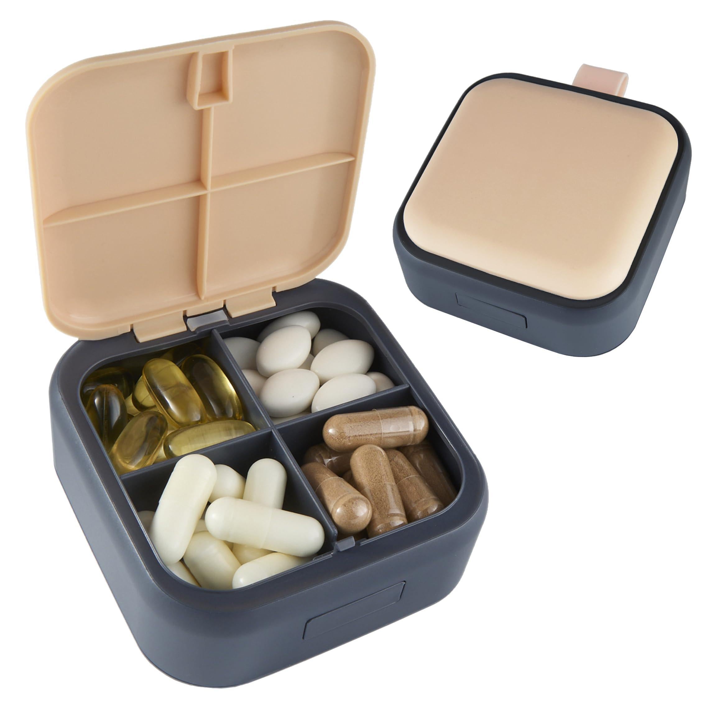 Pill Organizer Travel Case Push Open Convenience