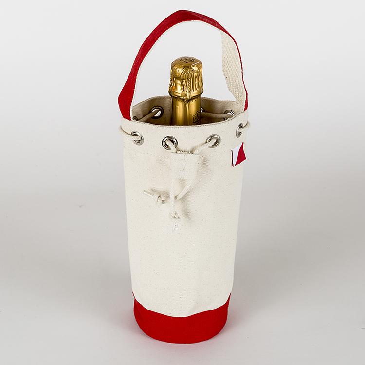Canvas Wine Bottle Bag With Cinch Top