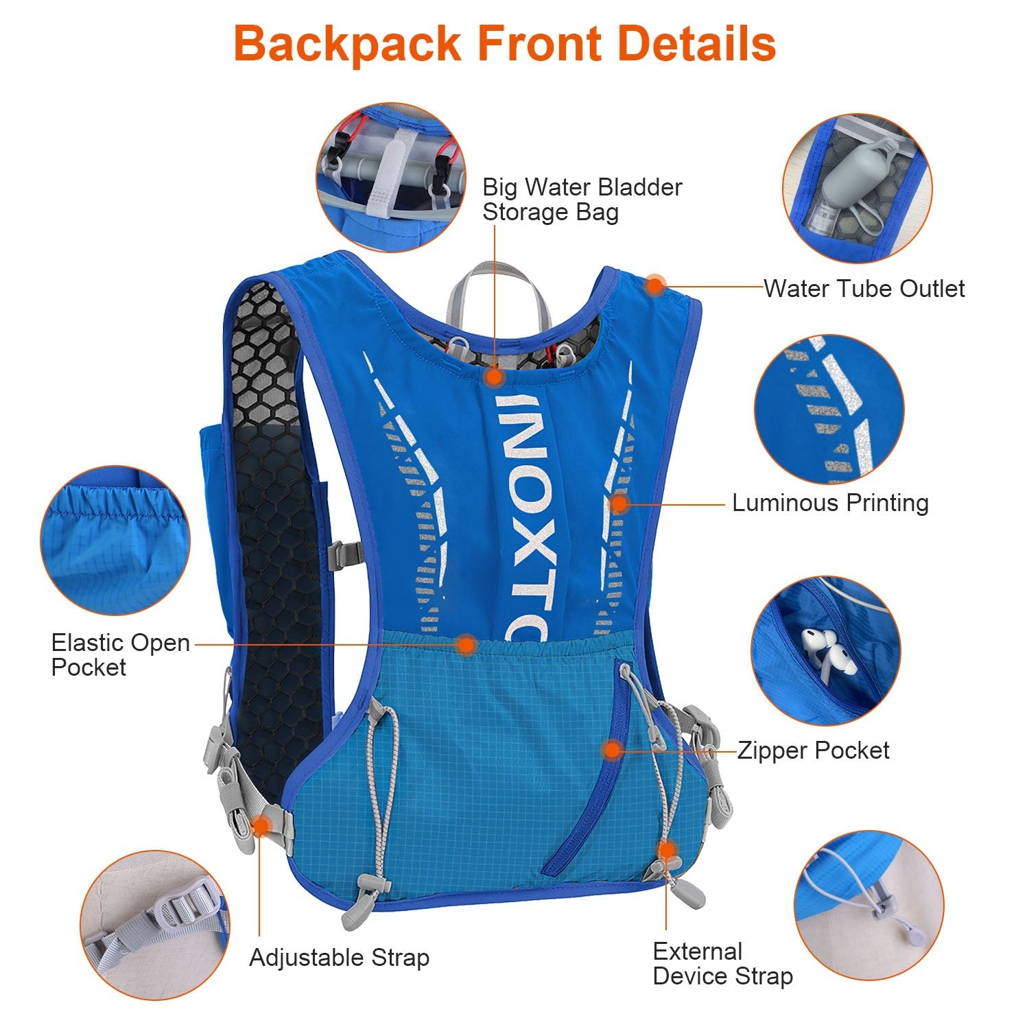 Hydration Vest Backpack 50oz Bladder Trail Ready