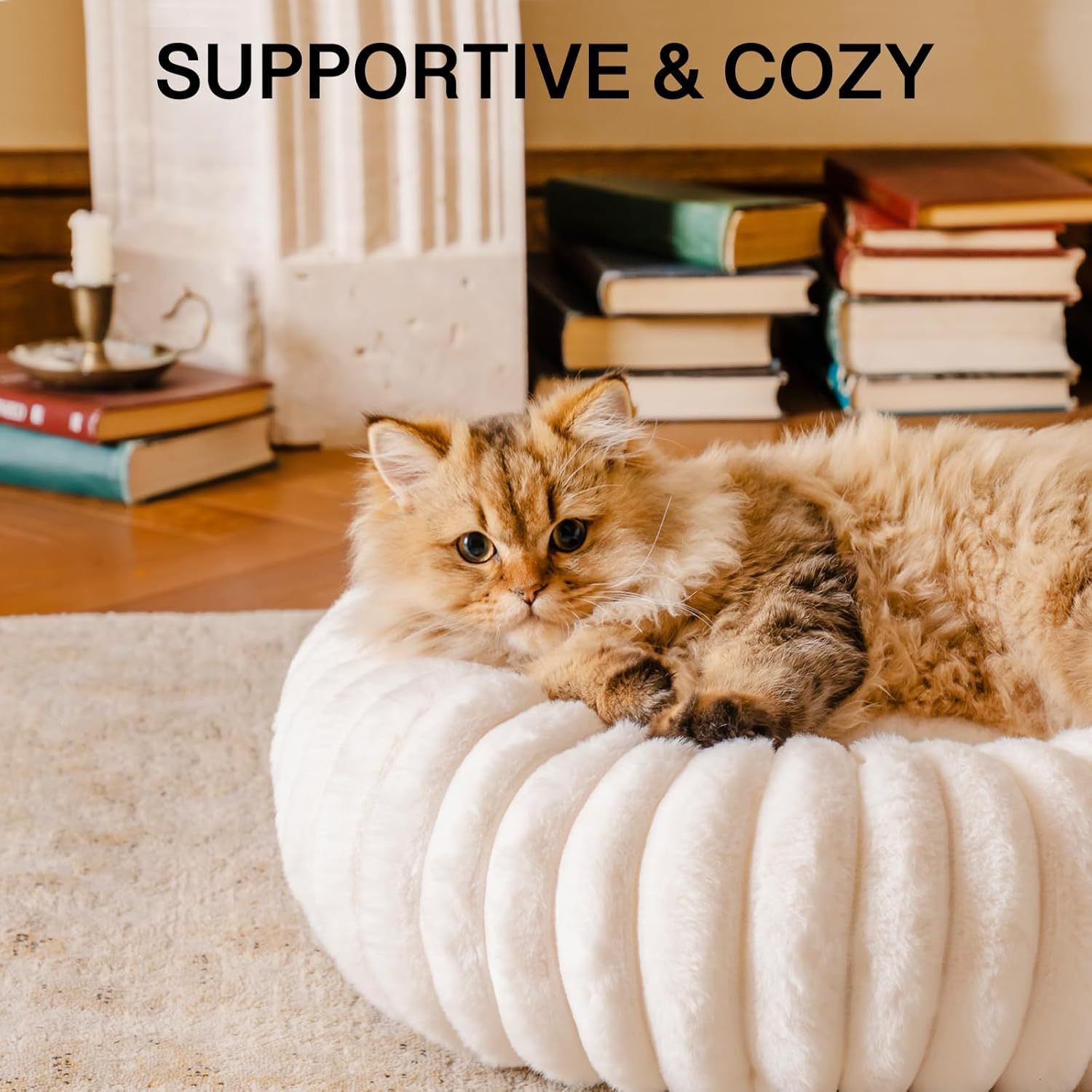 Calming Donut Pet Bed With Non Slip Bottom