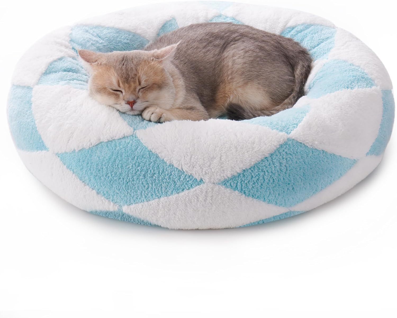 Donut Shaped Calming Pet Bed with Non Slip Bottom
