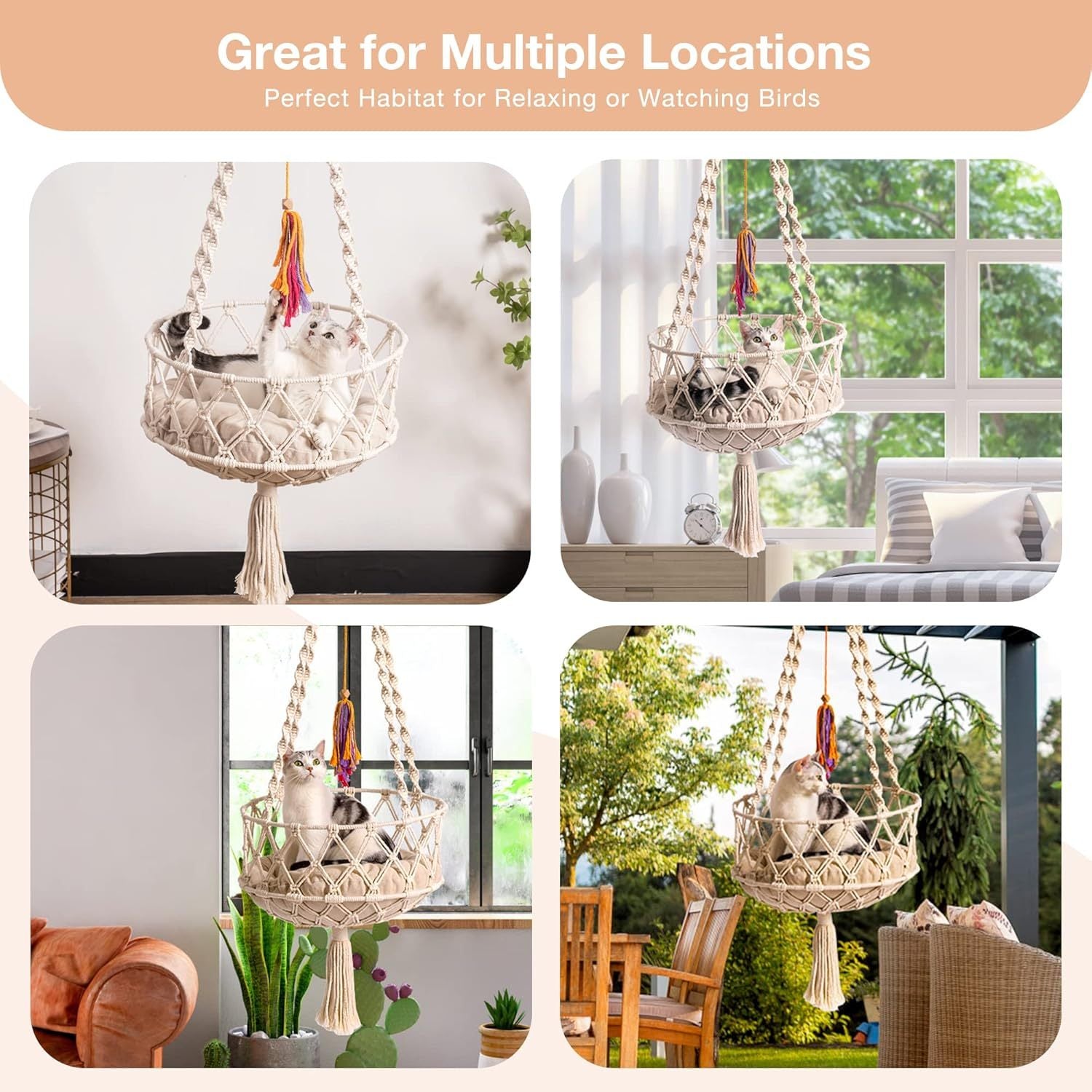 Cat Swing With Washable Cotton Pad