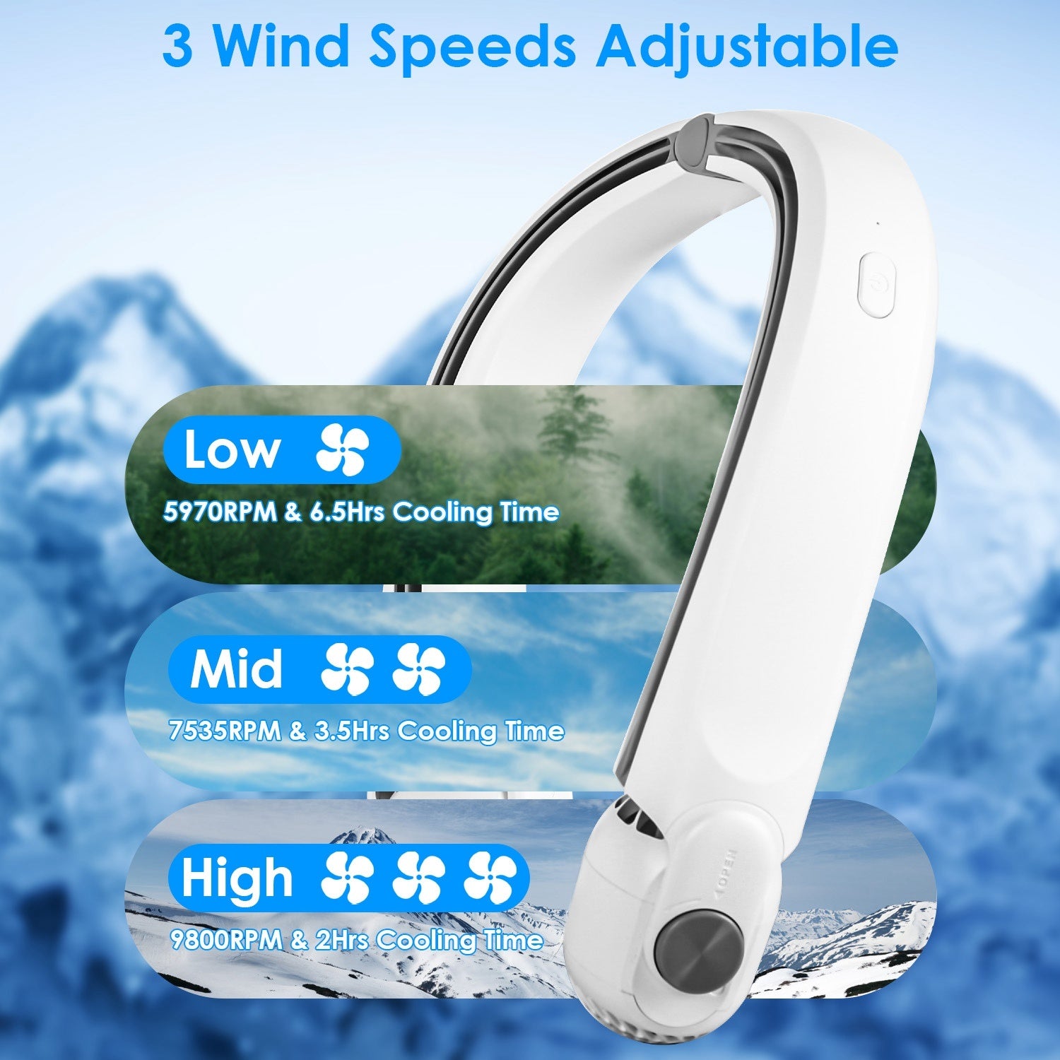 Portable Neck Fan 360 Degree Air Flow