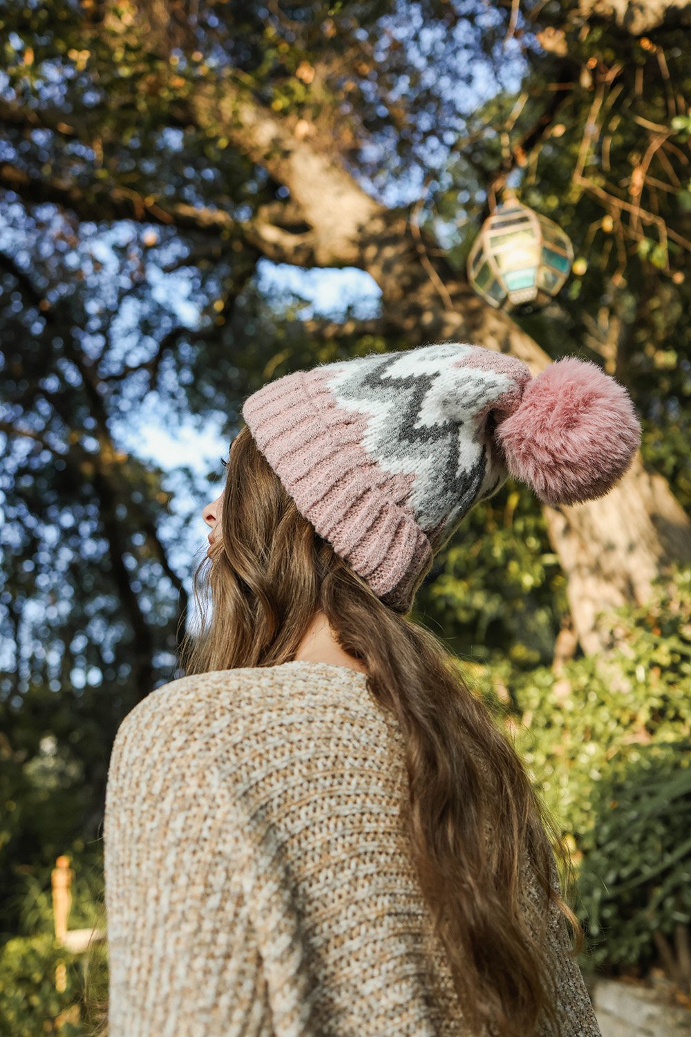 Cozy Pom Beanie With Shaggy Lining