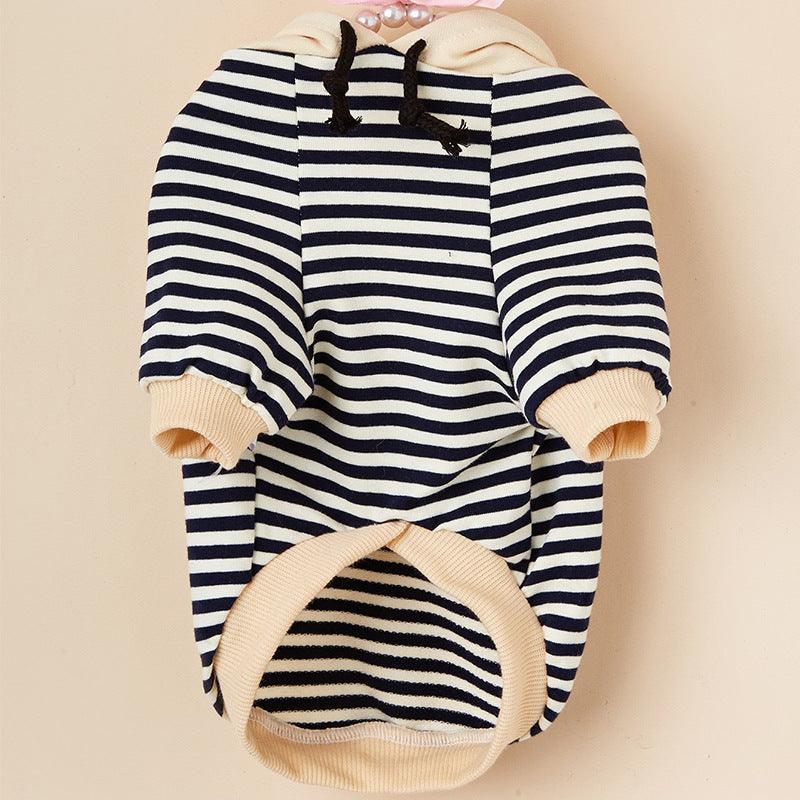 Striped Hooded Sweater For X-Small To Medium Dogs