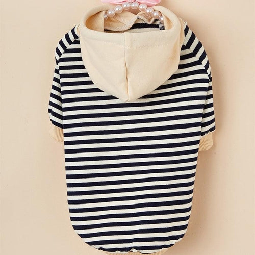 Striped Hooded Sweater For X-Small To Medium Dogs