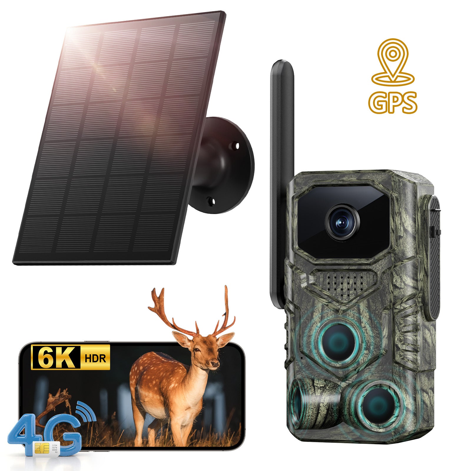 Brave Trail Camera Wide Angle 4MP GPS Tracking Deer Monitor
