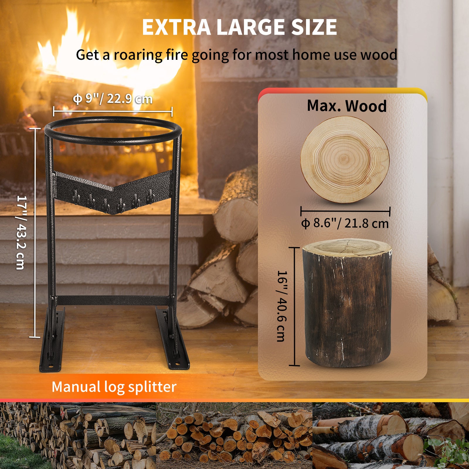 Firewood Splitter V Shaped Safety Blade