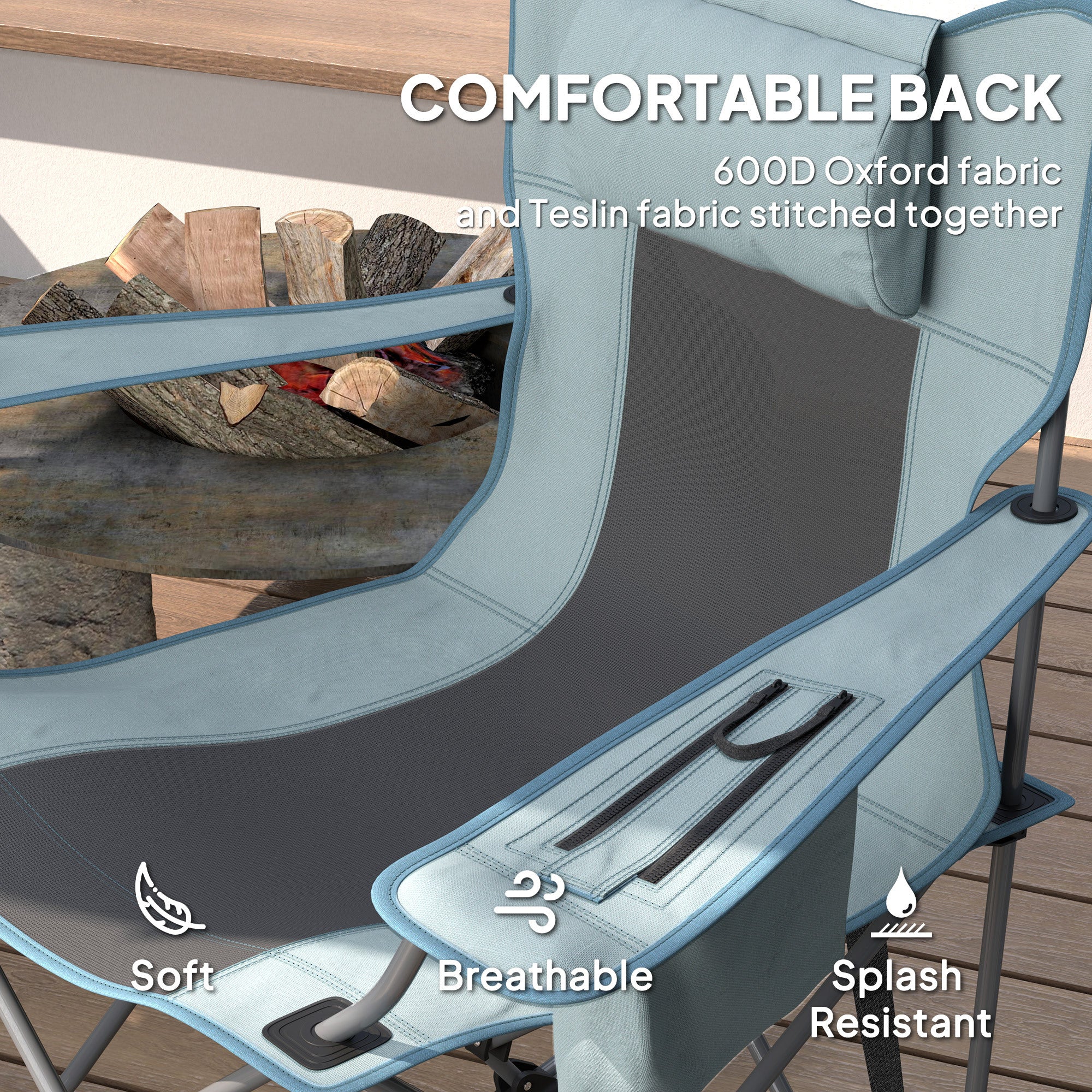 Folding Rocking Camping Chairs Headrest