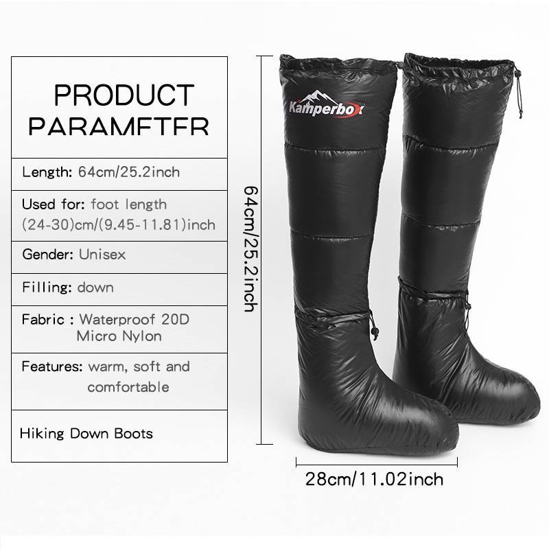 Premium Down Insulated Sleeping Bag Boots