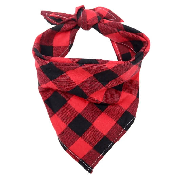 Large Dog Bandanas Set Of 4 In Plaid