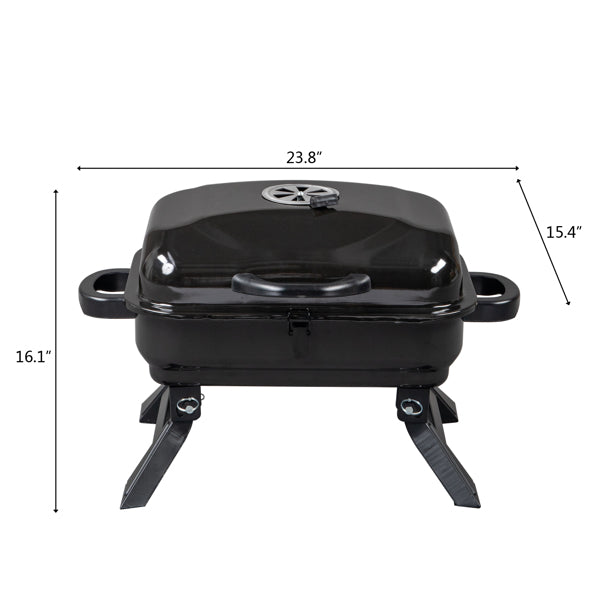 Portable Charcoal Grill Folding Lid Tabletop Camping