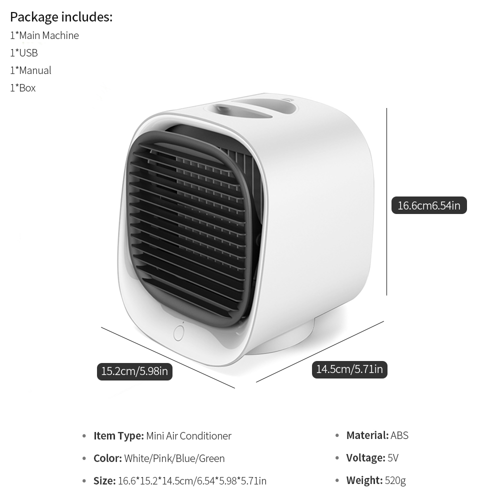 4 in 1 USB Desktop Air Cooler Night Light