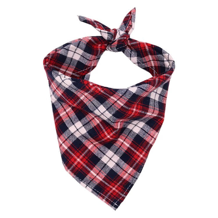 Charming Plaid Dog Bandanas Set of 4 For Small Dogs