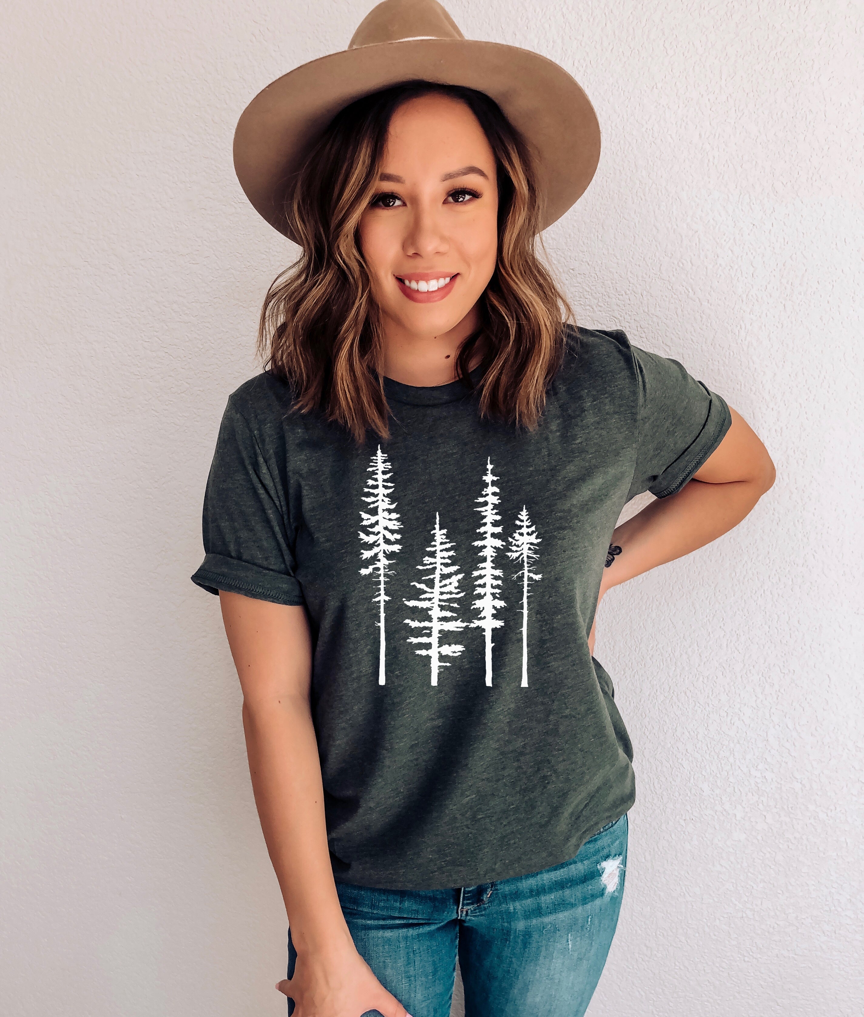 Pine Tree T-Shirt Ring Spun Cotton Fade Resistant