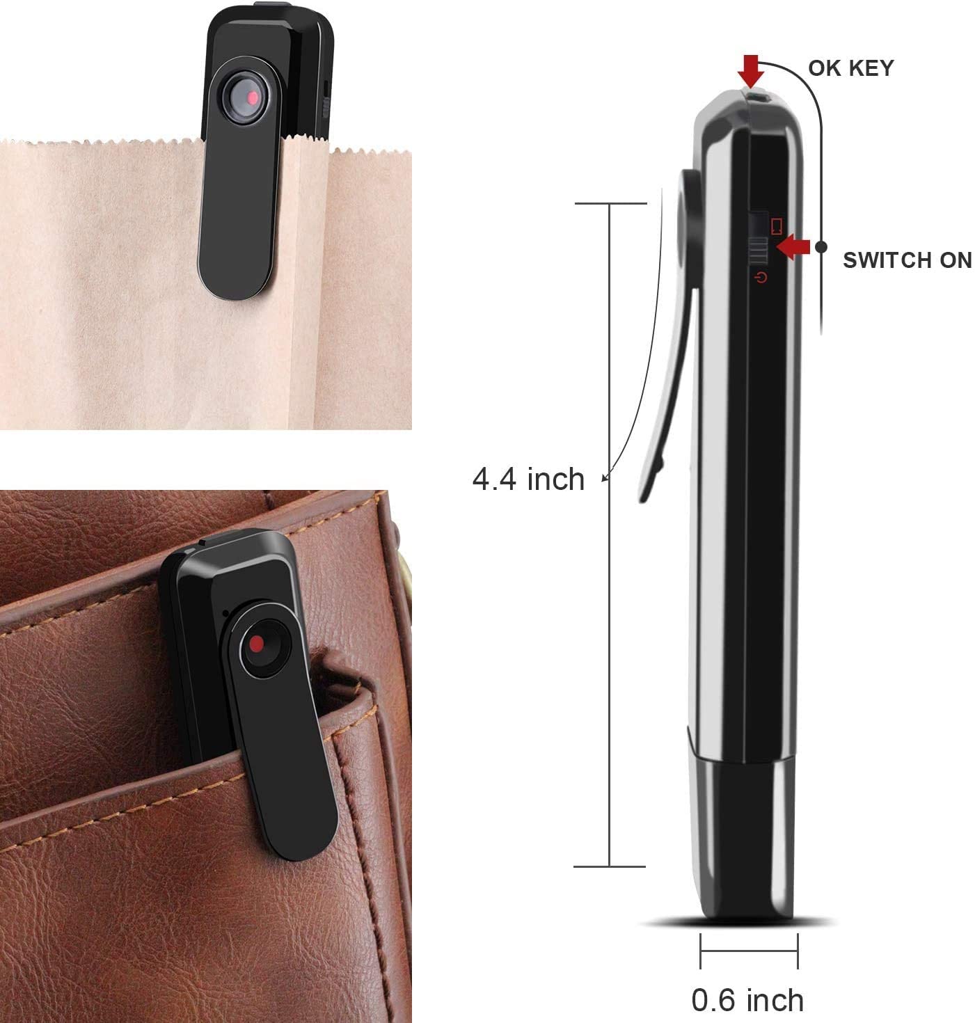Body Camera 1080P Spy Pen 140Deg Lens