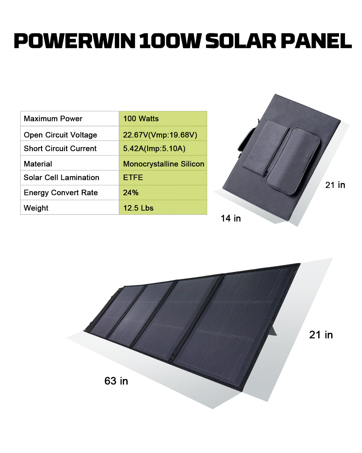 Foldable Solar Panel PD18W Fast Charge 2 Pack