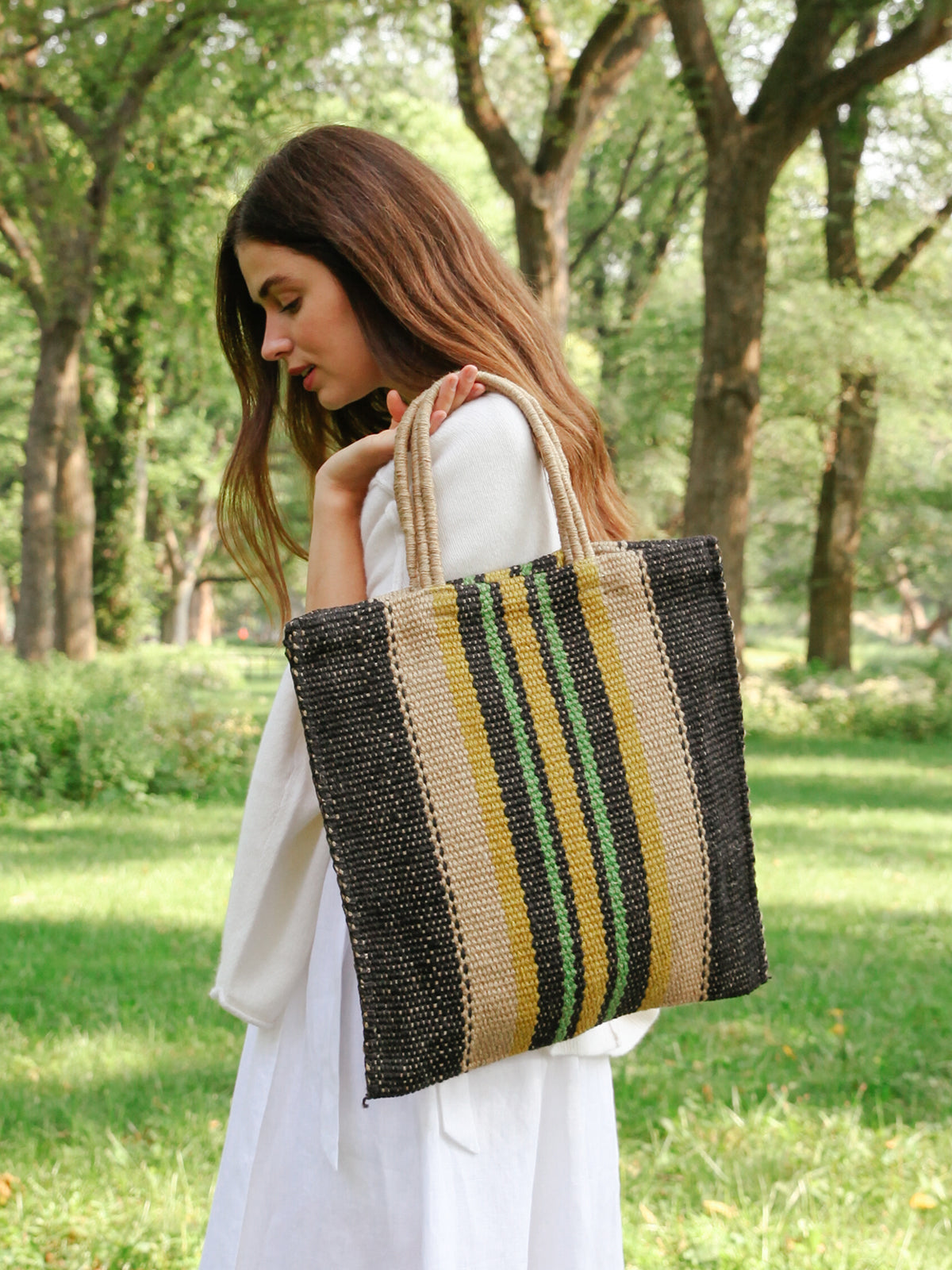 Jute Tote Bag Hand Loomed Natural Dye