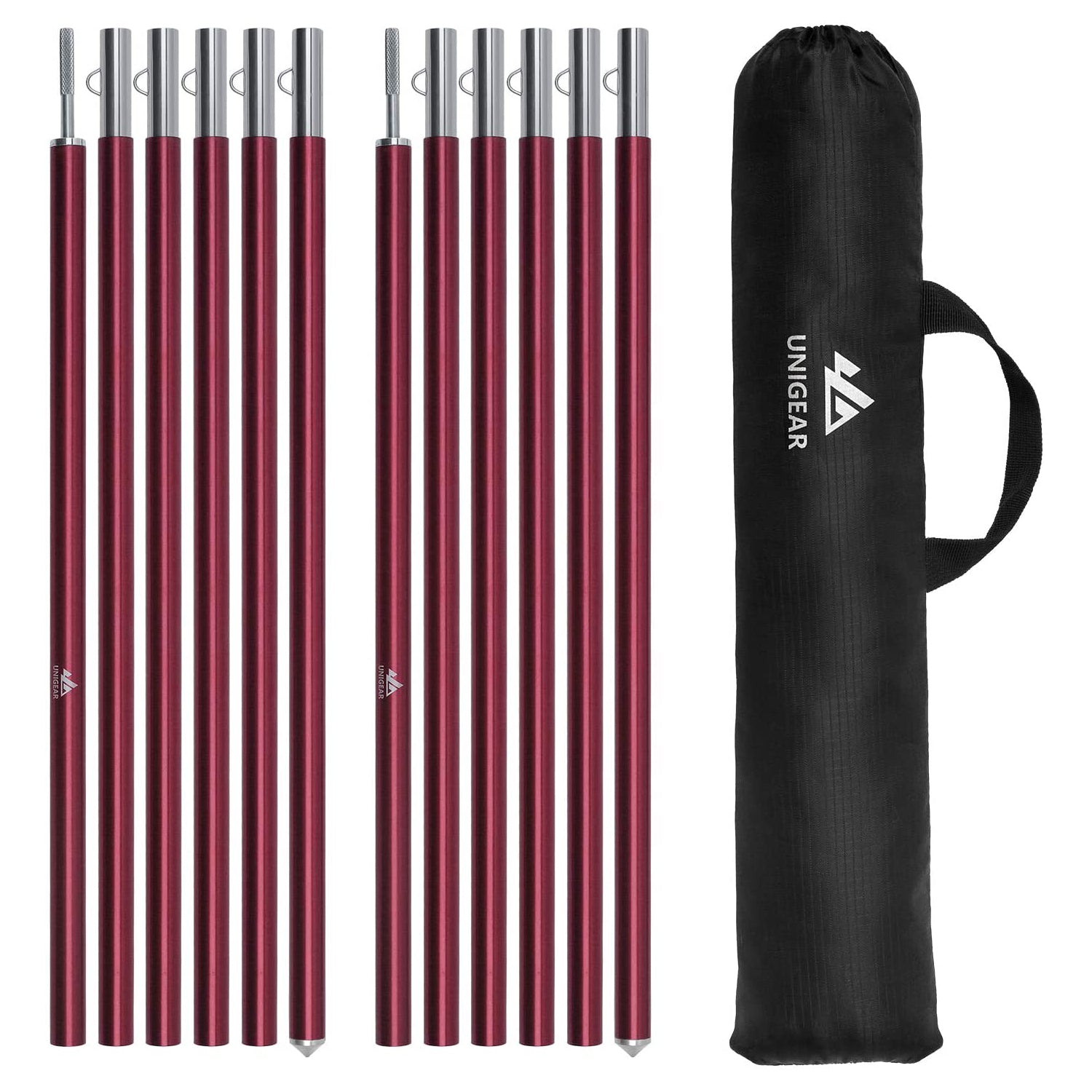 7075T6 Anodised Tent Pole Set 240cm Black For Stability