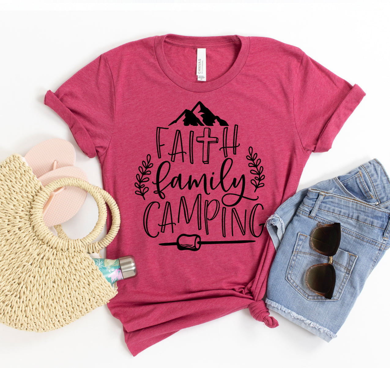 Faith Family Camping T Shirt