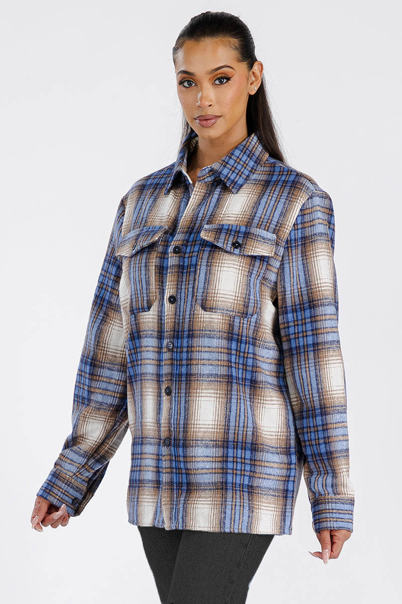 Flannel Shacket With Oversized Fit