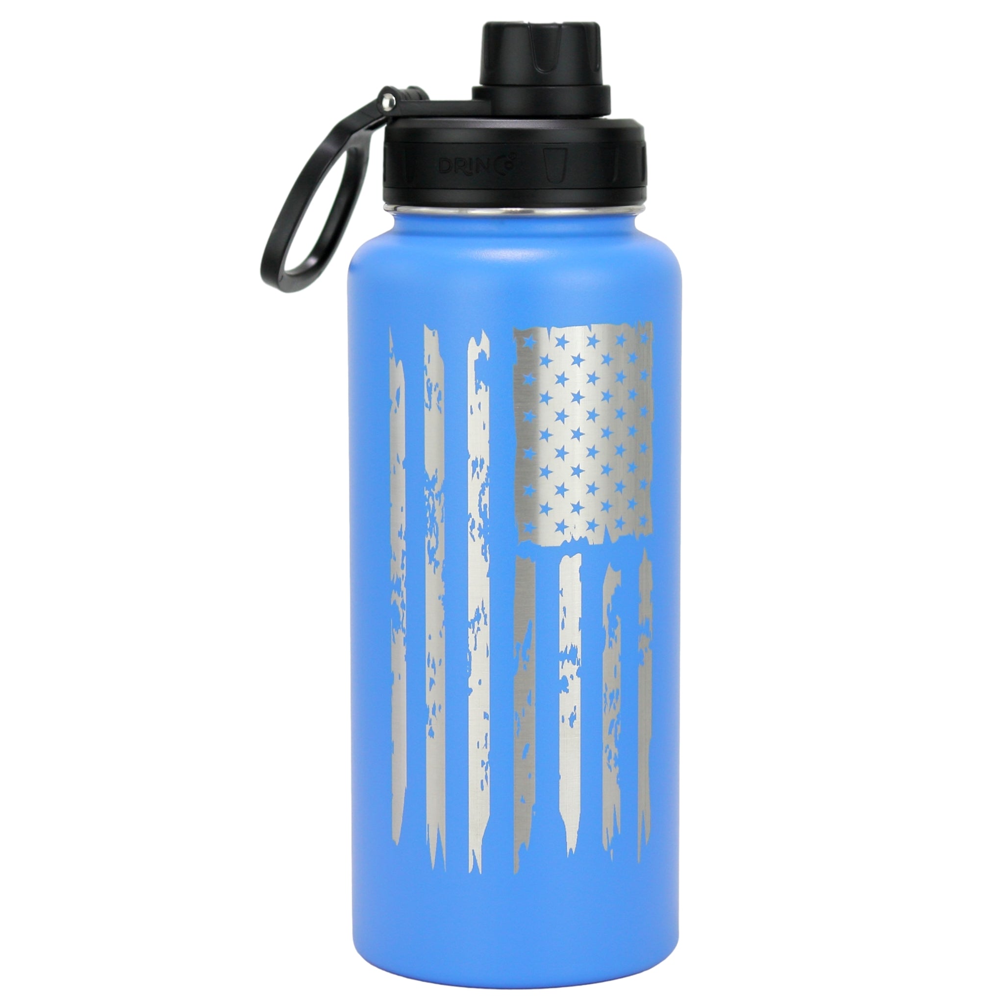 Vacuum Insulated Water Bottle 32oz USA Flag