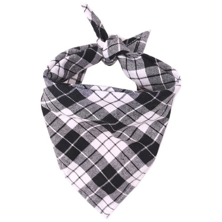 Charming Plaid Dog Bandanas Set of 4 For Small Dogs