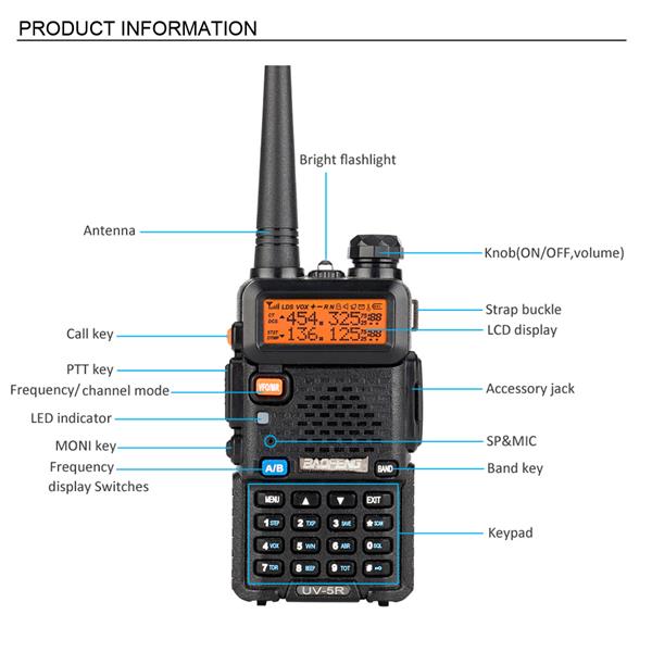 Three Band Walkie Talkie With 1.5 Inch LCD